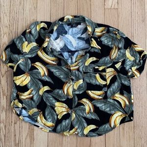 Cropped Banana Button Down Shirt